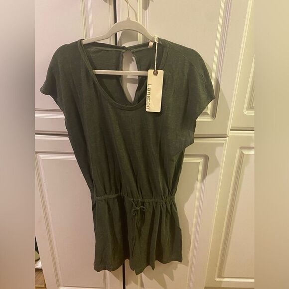 Lanston Tri Blend Muscle Romper in green NWT - Picture 2 of 5